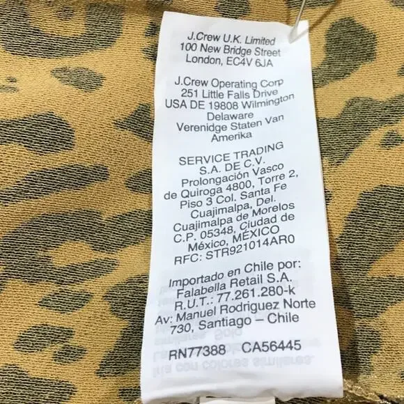 J. Crew Leopard Print Ruffled Neck Long Balloon Sleeve Blouse 2X - Picture 5 of 9